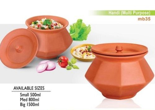 Handmade Terracotta Clay Handi Wit Lid (Small, Medium And Big Sizes)