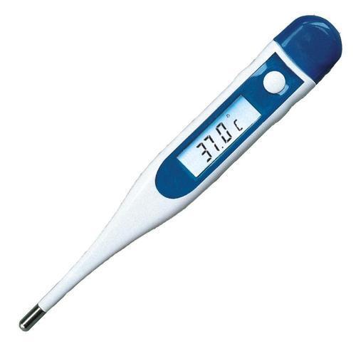 Digital Thermometer - Plastic, Compact Blue and White Design | Large Display, Measures Body Temperature and Food, Battery Operated