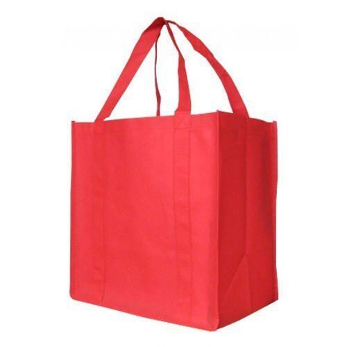 Easy To Handle Plain Red Environment Friendly Dyed Non Woven Carry Bag