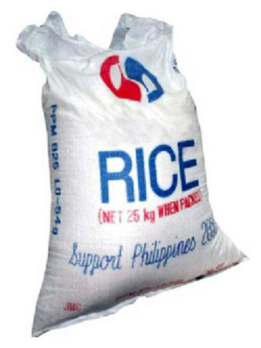 PP Rice Bag - 25 Kg Capacity, White Color | Customized Size, Biodegradable, Disposable, Microwaveable, Recyclable, Embossed Surface Handling
