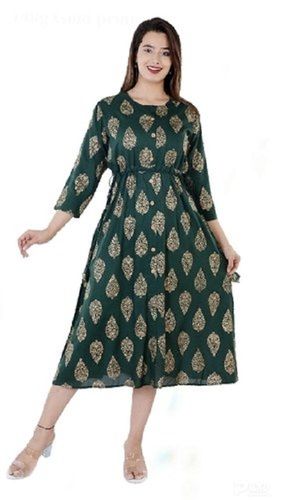 Women Printed Rayon A-line Kurta