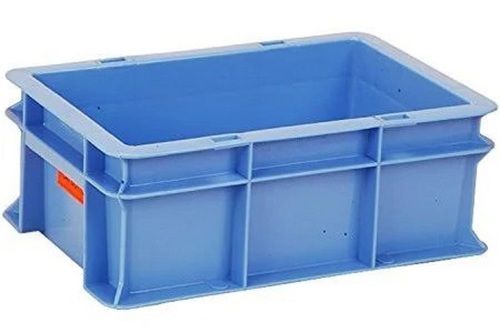 Blue Color Capacity 8 Litre Rectangular Shape Plastic Crates For Store Various Items Dynamic Load: 7 L