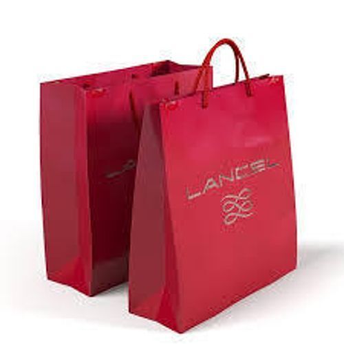 100% Recyclable Eco Friendly Red Fancy Kraft Paper Shopping Carry Bags