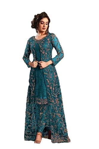 Beautiful And Fashionable Full Sleeves Lightweight Designer Net Ladies Suits