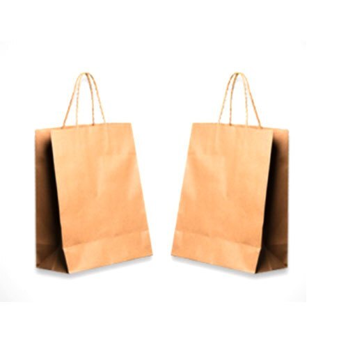 Brown Handmade Paper Bag For Shooping Use