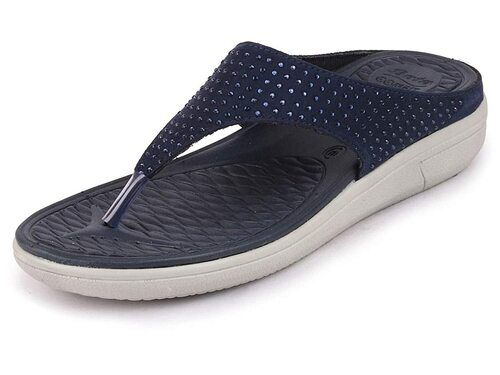 Blue Comfortable To Wear Stylish Elegant Ladies Fancy Slipper