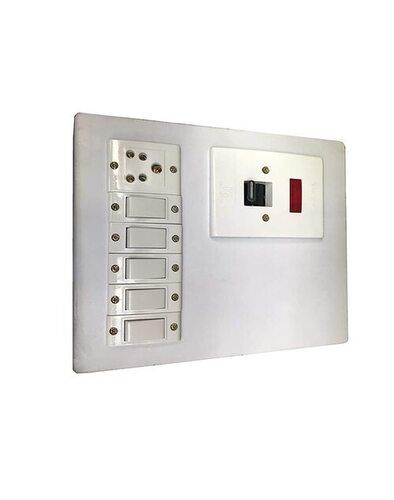 Heat Resistance 5 Switches In 1 Socket Polycarbonate Electrical Switch Board Application: Home Appliances