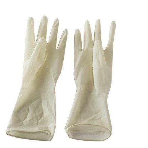 Glossy Non Sterile White Color Pre Powder Latex Examination Gloves