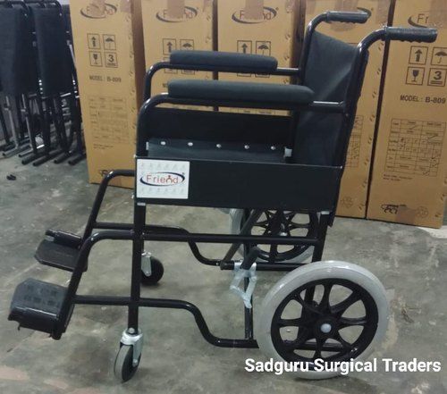 Proudly Made In India Rear Mag Wheels Black Color Transit Wheelchair