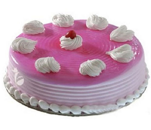 Round Shape Pink Hygienically Packed Strawberry Birthday Cake