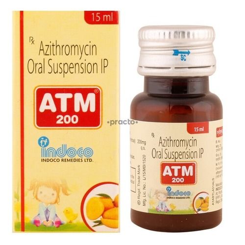 Atm 200 Azithromycin ओरल सस्पेंशन Ip पैक 15 Ml का