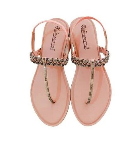 Light Pink Light Weight Comfortable And Party Wear Ladies Sandal