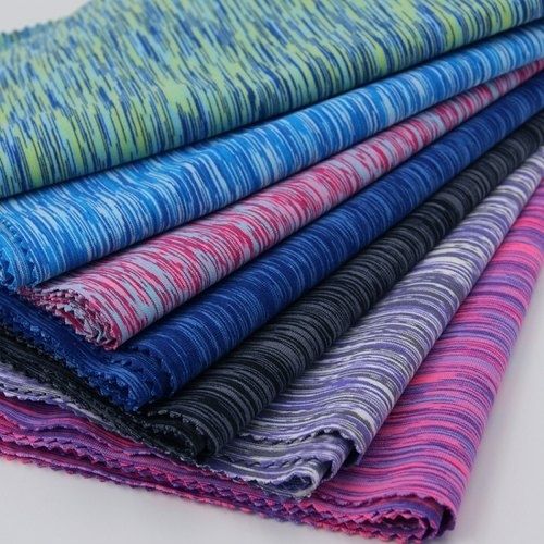 Multi Color Washable Quick Dry Plain Printed Polyester Space Dyed Fabric