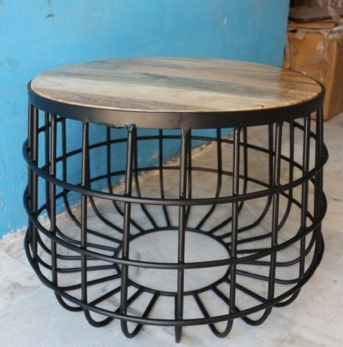 Natural Wooden Cage Coffee Table For Coffee Shop