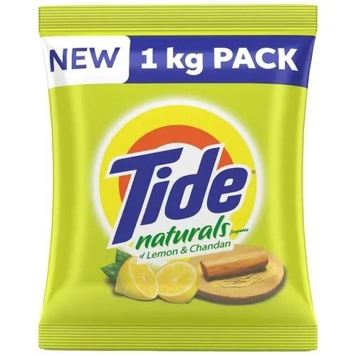 Pack Of 1 Kg Size Natural Lemon And Chandan Fragrance Tide Detergent Powder