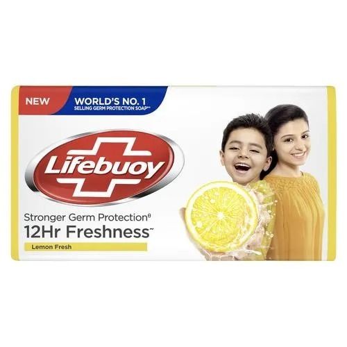 Silver Pack Of 500 Gram Size Lemon Fragrance Stronger Germ Protection Lifebuoy Soap