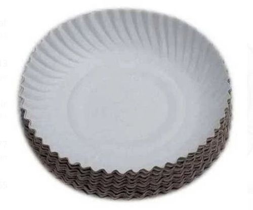 White 6 Inch Size Round Plain Paper Pattern Disposable Plates