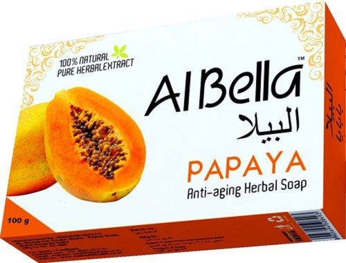 Albella 100% Herbal Papaya Anti Aging Bath Soap, 100GM Pack