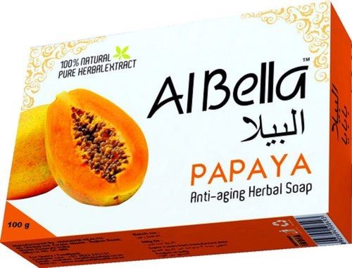 Soap Albella 100% Herbal Papaya Anti Aging Bath Soap, 100Gm Pack