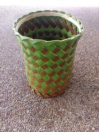 Handmade Green And Brown Coconut Leaf Basket