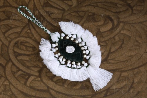 Handmade Pearl Tassel With Acrylic Materials And Weight 7 Gms Assorted Colors - Acrylic Tassel 7cm 3.5cm Pom Pom 2.5cm Loop 10cm 20 Gms Versatile Use Durable Handmade