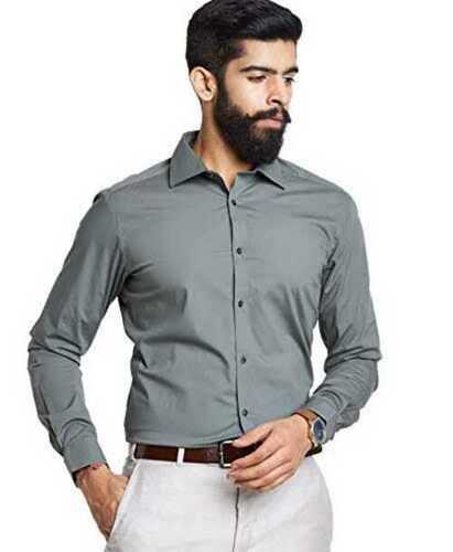 Mens Casual Shirt In Grey Color And Long Sleeve, Anti-shrink And Breathable Age Group: Adult