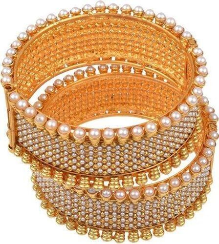 Fashion Traditional Jewellery Gold Plated Pearl Bracelets Bangles Jewellery For Women And Girls