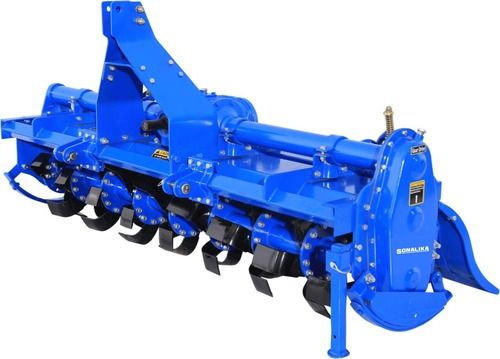 Blue Color 7 Feet Length 2 Feet Height Multi Speed Agricultural Rotavator