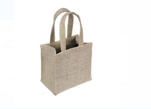 खरीदारी के लिए जूट सामग्री और हल्के वजन का आयताकार सादा भूरा डिजाइनर जूट बैग