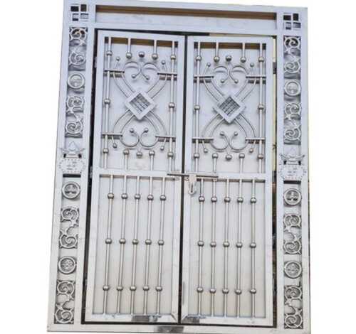 Hinged Silver Stainless Steel Main Gate