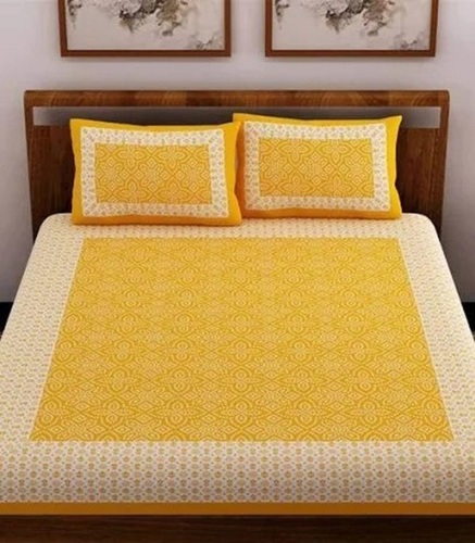 Cotton Full Size Bed Sheet Set - Soft, Multi-Color Printed Design | Extra Long Awning Top Sheet, Two Removable Pillow Covers, Quick Dry, Machine Washable