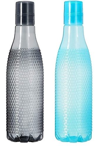 Pack Of 2 Pieces Blue And Black 1 Liter Capacity Plastic Water Bottle