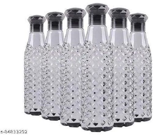 Pack Of 6 Pieces Transparent 1 Liter Capacity Plastic Water Bottle 