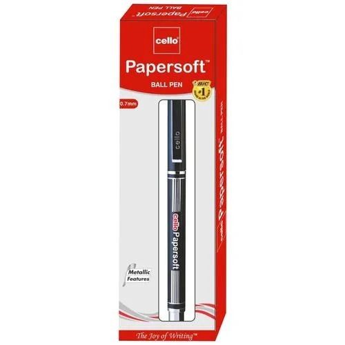 Brown Pack Of Box For Writing Blue Paper Soft Fine Point Cello Metallic Ball Point Pen 