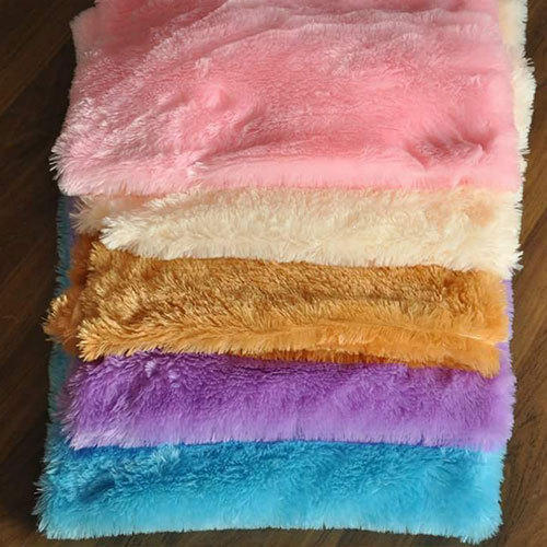 Plain 20mm Polyboa Fur Fabric, Application: Clothing, Bags