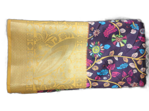Multi Color Printed Pattern Pure Cotton Silk Fabric