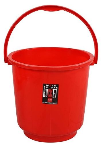 Red 12 Liter Capacity Round Shape Plain Pvc Plastic Bucket 