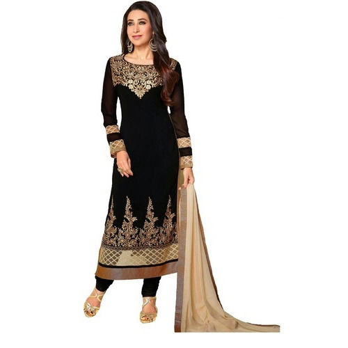 Bollywood Beautiful Black And Golden Heavy Zari Work Designer Ladies Suit