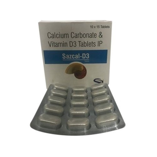 कैल्शियम कार्बोनेट और विटामिन D3 Sazcal 10X15 टैबलेट सामान्य दवाएं