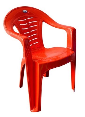 उपयोग के लिए लाल टिकाऊ हल्का और पोर्टेबल प्लास्टिक सॉलिड चेयर