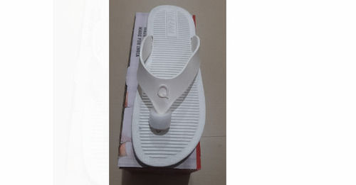 Light In Weight 7 Inch Size Stylish And Comfortable White Color Men'S For Casual Wear Rubber Slipper