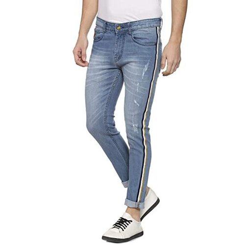 Blue Color Mens Denim Jeans With Waist Size 28-40 Inch And Regular