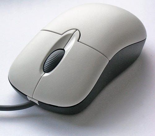 White Wired Computer Mouse