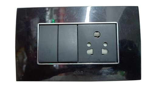 White 9X7 Inch 9 Volt Black Glossy Electrical Switches