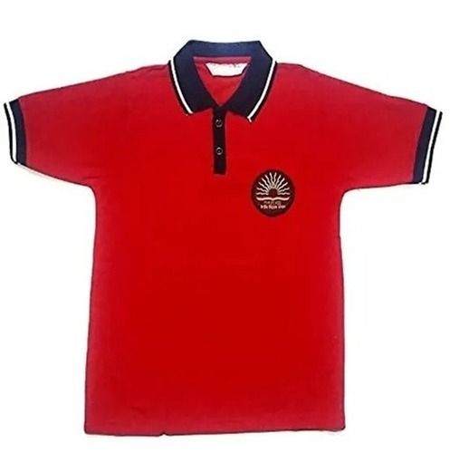 Black And Red Short Sleeves Daily Wear Kid's Cotton T Shirt