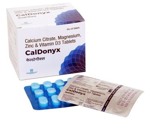 Calcium Magnesium Zinc & Vitamin D3 Caldonyx 10X15 Tablets General Medicines