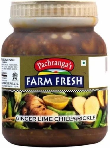 Chemical Free Hygienic Farm Fresh Spicy And Sour Ginger Lime Chilly Pickle 