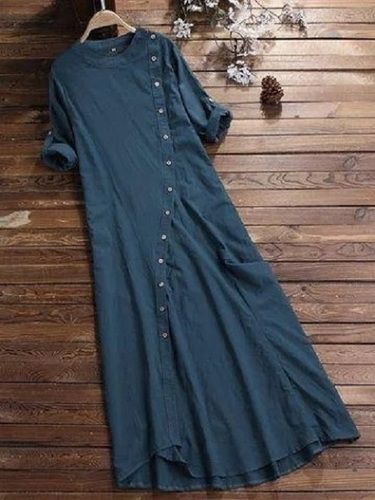 Comfortable And Breathable Full Sleeves Casual Wear Western Dress