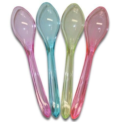 Scratch Resistant Crack Resistance Light Weight Disposable Plastic Spoons, 50 Piece Pack