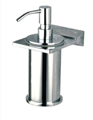 500 Ml Capacity Round Chrome Finished Brass Soap Dispenser